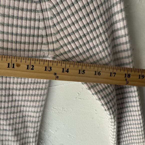 Gap Sweater Y2k Large Pink Gray Striped Stretch Crewneck Long Sleeve Pullover - Picture 7 of 8